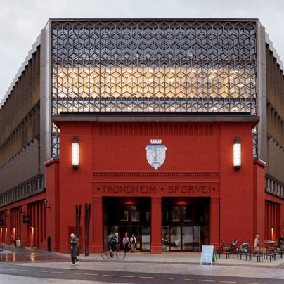 The tram depot’s traditional façade has been carefully restored.