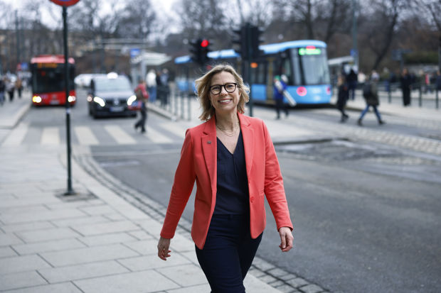 Kristin Augestad i bybildet i Oslo